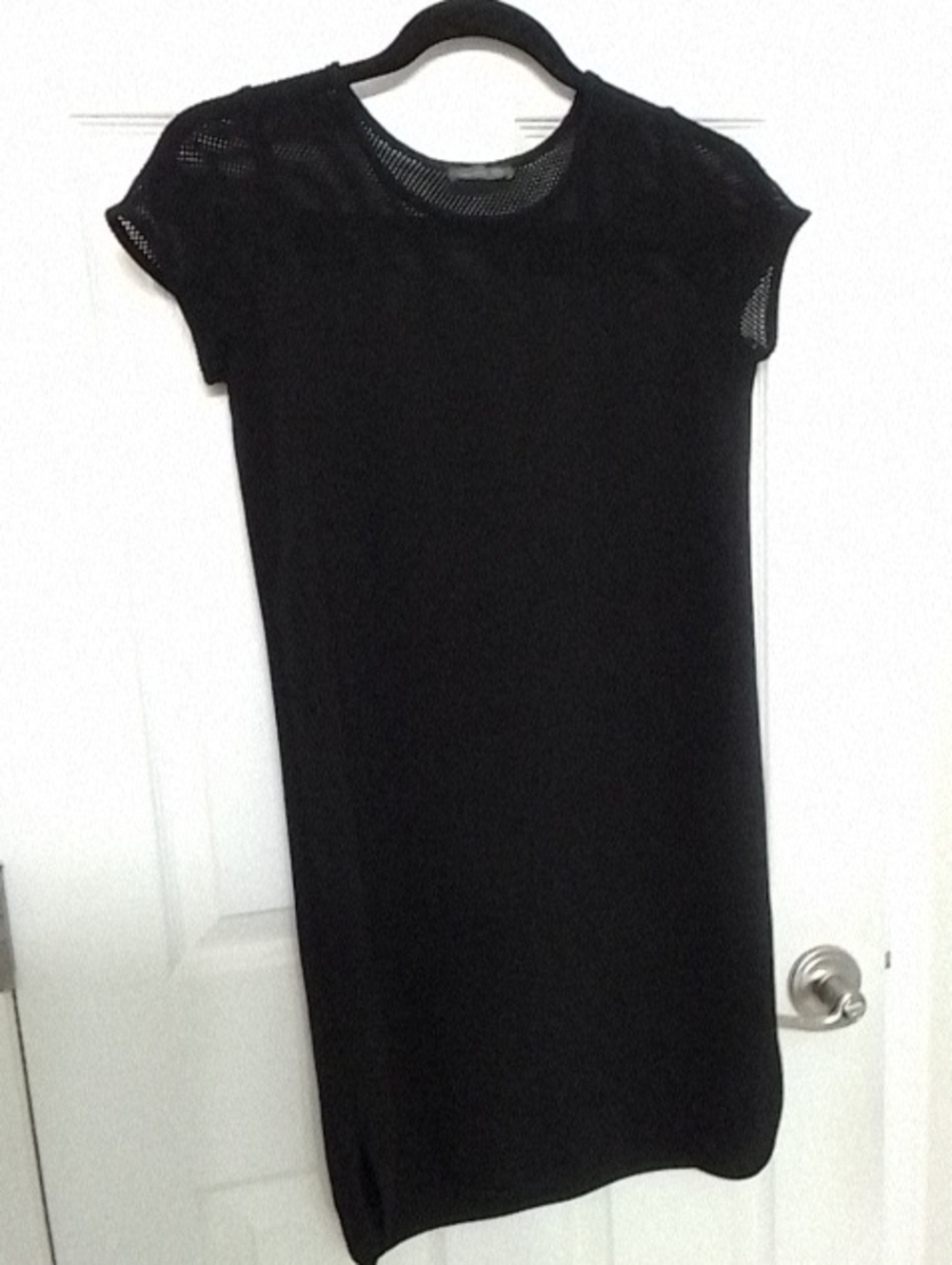 Vintage Soprano Black Short-Sleeve Mesh Mini Tshirt Tunic Dress XS
